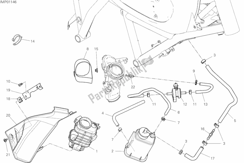 Alle onderdelen voor de Busfilter van de Ducati Scrambler Cafe Racer 803 2019